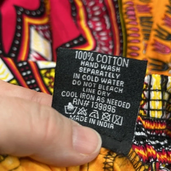 SB FASHION Dashiki African Ethnic Print Cotton Elastic Waist Self Tie Maxi M-O/S - Picture 14 of 16